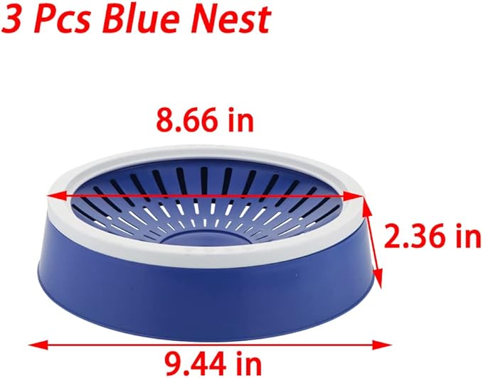 VTurboWay 6 Pack Plastic Pigeon Nest Small Bird Nesting Bowls Quails Breeding Hatching Nest (Blue and Green)