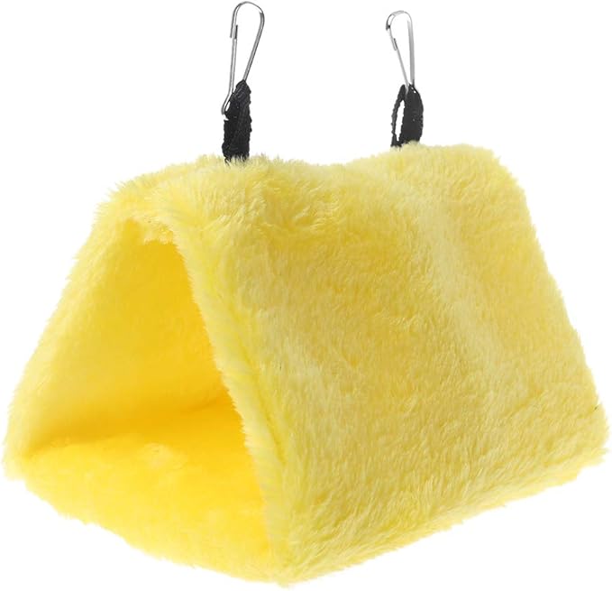 Winter Warm Bird Nest House Hut Hammock for Parrot Budgies Parakeet Cockatiels Cockatoo Conure Lovebird (Medium, Yellow)