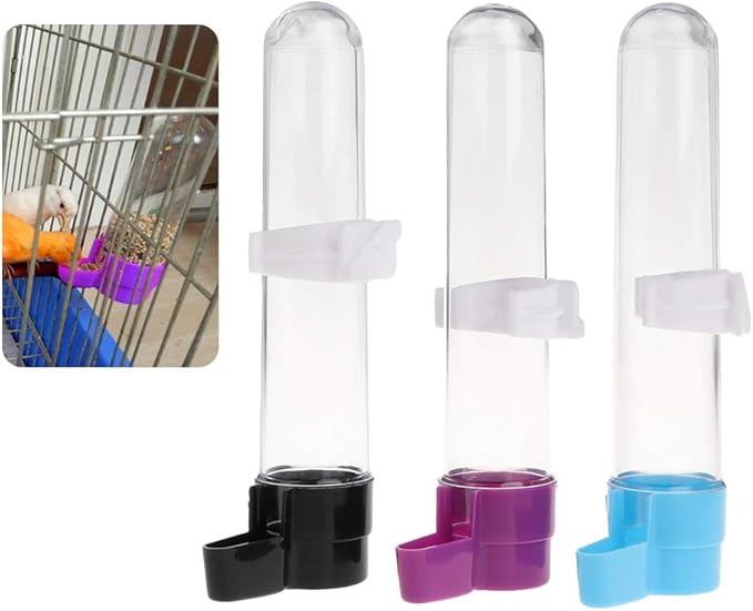 Pet Bird Water Dispenser, Bird Cage Automatic Feeder Hanging Plastic Food Container for Parrot Budgies Lovebird,Canary