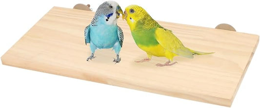 Wontee Bird Perch Stand Wooden Platform for Cockatiels Conures Rats Gerbils Chinchillas Squirrels (S)