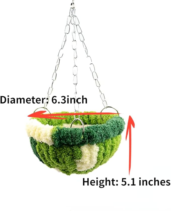 Warm Nest Bed Large Bird Swing Toy for Parrot Cockatiel Parakeet African Grey Cockatoo Macaw Amazon Conure Budgie Canary Lovebird Finch Hamster Chinchilla Cage Perch (Orange)