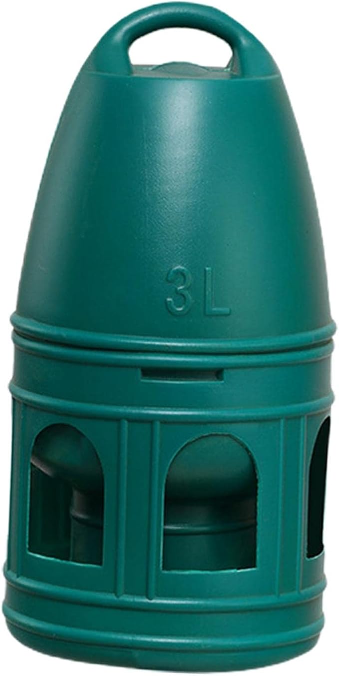 Pigeon Water Dispenser, Large Capacity Bird Water Drinker, Quail Automatic Feeder with Handle Water Pot Container, Green 3L