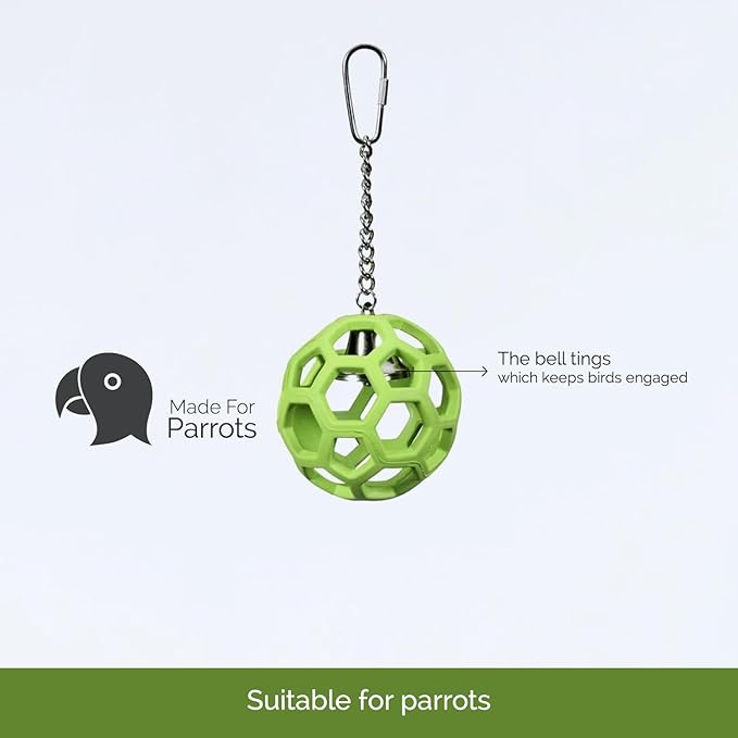 JW Pet Company Activitoys HOL-ee Roller Parrot Toy, 4 Inch Diameter (Colors Vary) (Pack of 2)