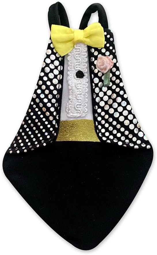 Bev's Bird Boutique Regular Flyper Adjustable Bird Diaper | Reusable, Washable Cloth | Comfort Fit for Parrot, Cockatiels, & Other Small Birds | Fashionable Avian Accessories, Retro Tux, Size 4