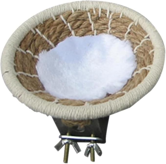 Hand Woven Hemp Rope Bird Nest Bed Cage Bed for Dove Parrot Canary Little Parrot Warm Bird Breeding Cabin Nest(Hemp Rope L)