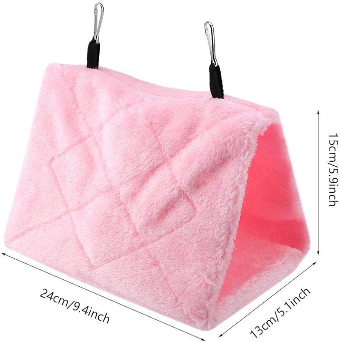 Peony Parrot Hammock Bird Nest Warm Soft Plush Hammock Hanging Cage Tent for Birds Parrot Winter Warm Bed Pet Toy Pouch Cotton Bed (M-)