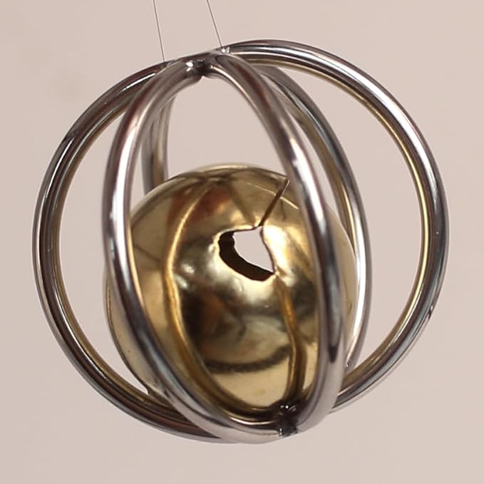 Fosrion Heavy Duty Stainless Steel Bird Toy for Large Parrots - Chew-Proof Foraging Ball with Bell for Macaws, Cockatoos, African Greys (Small Ball + Clicker)