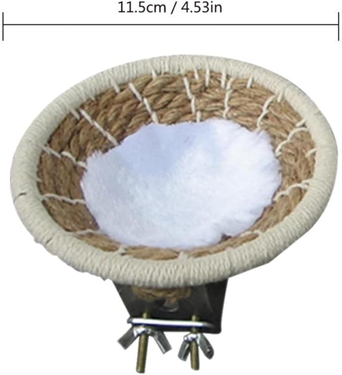 Hand Woven Hemp Rope Bird Nest Bed Cage Bed for Dove Parrot Canary Little Parrot Warm Bird Breeding Cabin Nest(Hemp Rope L)