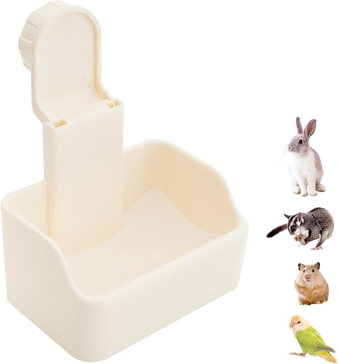 Bird Feeding Dish Cups, Detachable Thickening PVC Pet Food Bowls with Clamp, Bird Cage Feeder Hanging Pet Bowl for Chinchilla Hamster Parrot Cockatiel Conure Budgies Parakeet Small Animal (1PC)