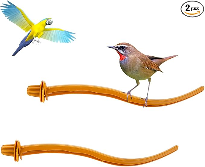 2 PCS Bird Perches Canary Finch Budgie Cage Universal Plastic Stand Stick Toy Holders, 8.7 Inches