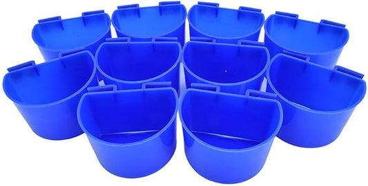 10 pcs Cup Hanging Water Feed Cage Cups for Poultry Gamefowl Rabbit Chicken Pigeons