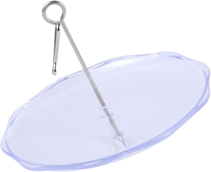 Balacoo Pet Parrot Feeder Stainless Steel Fork Plastic Fruit Plate Bird Feeding Dish 20cm Rod Easy Cleaning Parrot Cage Accessory