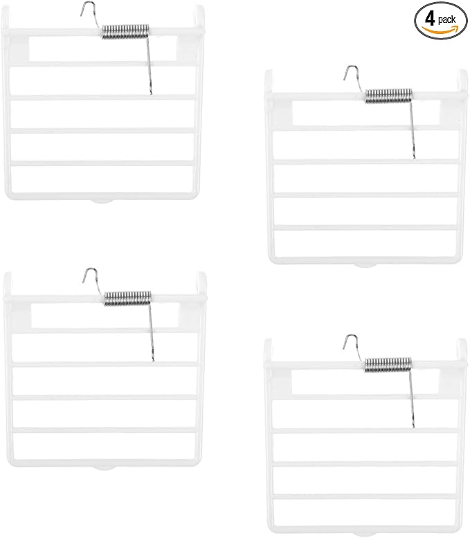 4 Pcs Bird Cage Door Accessories with Spring Wires, Pet Cage Door Parts for Birds, Small Animal(White)