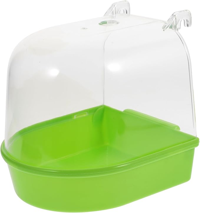 HANABASS Parrot Shower Box Bird Bath for Cage Small Parakeet Bathing Tub with Smooth Edges 5.31X5.11X4.92 Inches Plastic Bird Cage Accessory