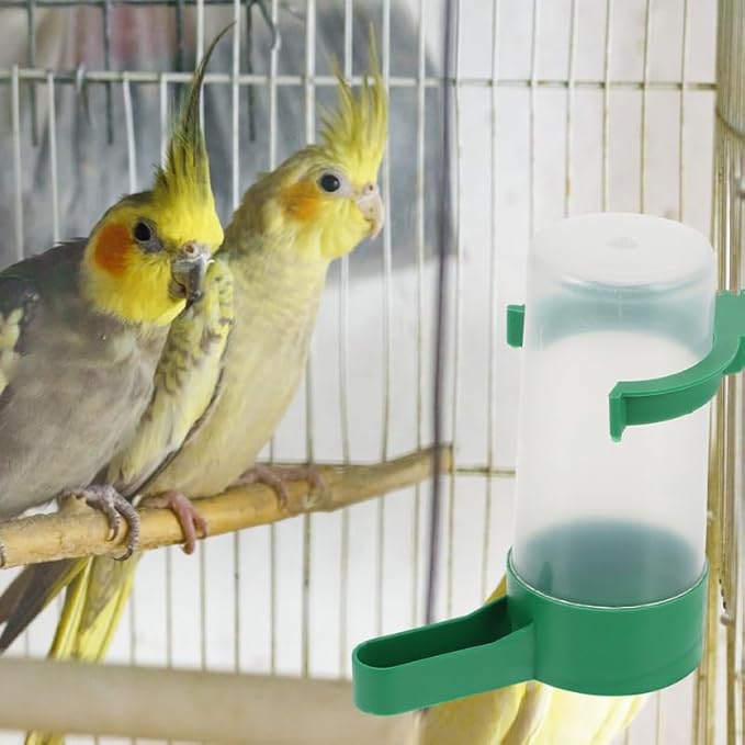 Kisangel Spillproof Bird Water Dispenser for Cage 3.34X2.75X1.57 Inch Automatic Parrot and Small Bird Waterer 12Pcs Set Easy to Clean Drinkers for Parakeet Pigeon
