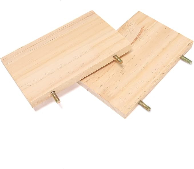 4Pcs Pet Wooden Platform Stand Active Rectangular Springboard Toy for Chinchilla, Hamster, Parrot, Gerbil,Small Animals