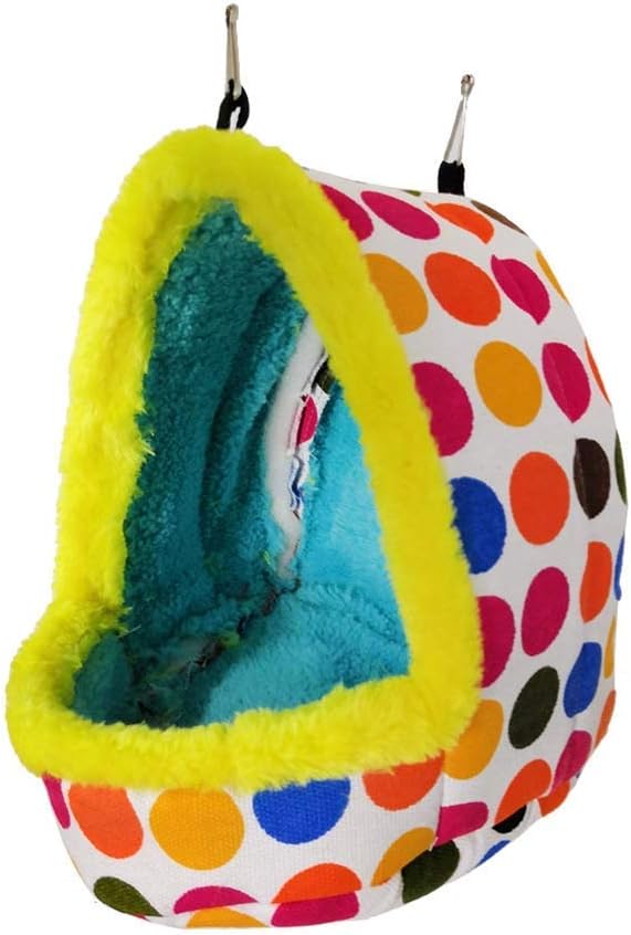 Litewoo Parrot Bird Bed Hammock Winter Warm Bird Plush Nest Toy for Conure Lovebird Parakeet Cockatiel Cage Accessory (Large)