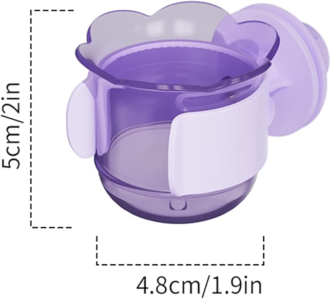 2pcs/4pcs PET Bird Bowls with Clamp, Bird Cage Feeder, Durable Water Bowl, Feeding Cups, Water Feeder for Cockatiel, Parakeet, Macaw, Finches, Lovebirds, Small Animals Gray (Purple, 4pcs)