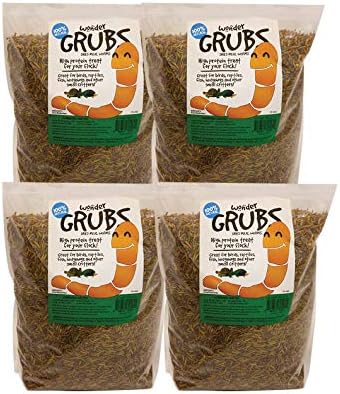 Mann Lake Wonder Grubs 5 lb 100% Non-GMO Dried High-Protein Mealworms- 4 Pack for Chicken, Duck, Wild Bird, Fish, Reptiles, Tortoise, Amphibians, Lizard