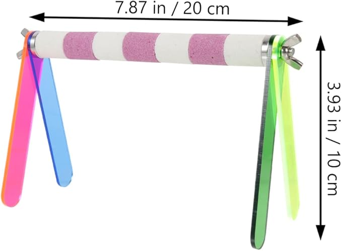 POPETPOP Bird Training Stand, Tabletop Bird Perch Training Perch Parrot Playground Cage Toys Accessories for Small Parakeet Cockatiel Budgie