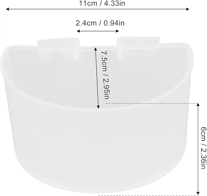 TOPINCN 20pcs Cage Cups Bird Feeders, Bird Food Bowl Hanging Water Cup Parrot Food Bowl Plastic Parrot Water Feeding Cup Birdcage Feeder for Parrot Poultry Pigeon(L-White)