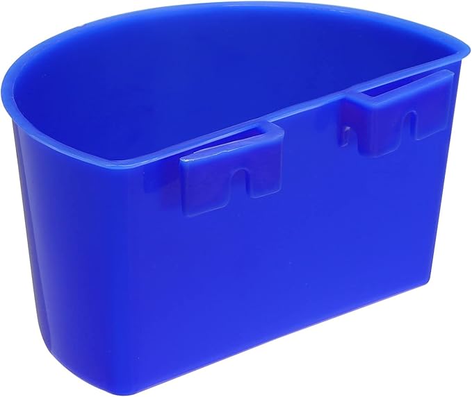 PATIKIL Mini Bird Feeder Cage Cups, 10 Pack Pigeon Water Bowl Large Feeding Sand Cup Hanging Container for Parrot Poultry, Blue