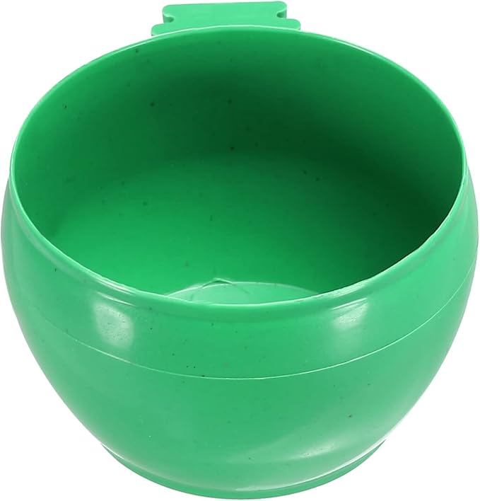 PATIKIL 2" Large Bird Feeder Cage Cups, 3 Pack Pigeon Water Bowl Round Feeding Sand Cup Hanging Container for Poultry, Green