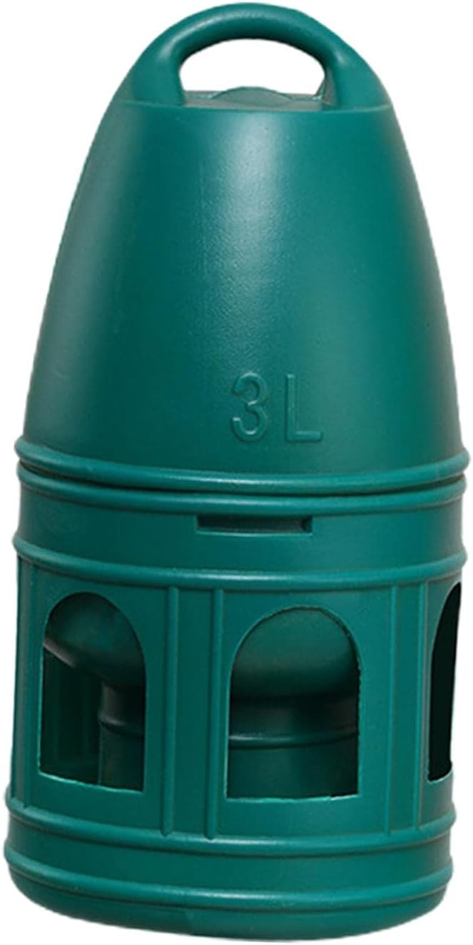 Pigeon Water Dispenser, Large Capacity Bird Water Drinker, Quail Automatic Feeder with Handle Water Pot Container, Green 3L