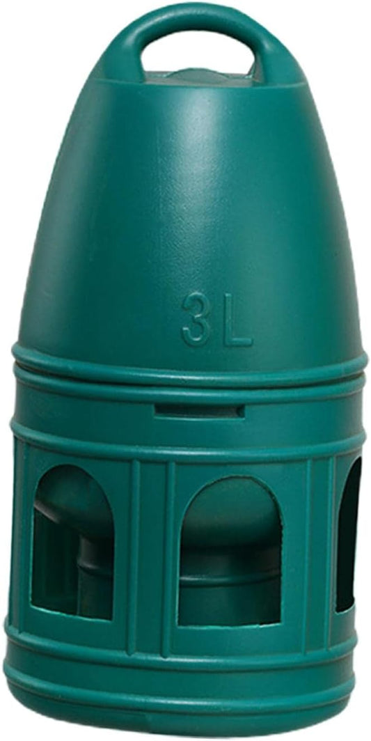 Pigeon Water Dispenser, Large Capacity Bird Water Drinker, Quail Automatic Feeder with Handle Water Pot Container, Green 3L