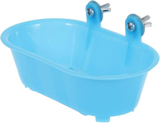 TEHAUX Pet Bath Tub Bird Bathtub Bath Toy Cage Indoor Playset Toys Tiger Skin Peony