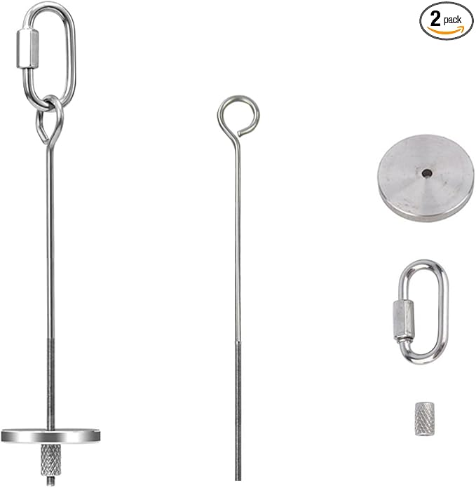 2pcs Hanging Bird Treat Skewer Parrot Fruit Feeder, 5.9 Inch Stainless Steel Bird Food Holder Parrot Fruit Food Skewer with Washer Nut Parakeet Treat Holder Feeder for Parrot Budgie Conure, LXLVOUEG