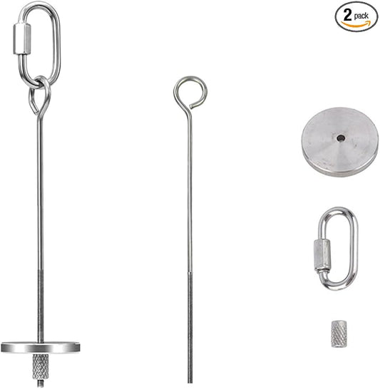 2pcs Hanging Bird Treat Skewer Parrot Fruit Feeder, 5.9 Inch Stainless Steel Bird Food Holder Parrot Fruit Food Skewer with Washer Nut Parakeet Treat Holder Feeder for Parrot Budgie Conure, LXLVOUEG