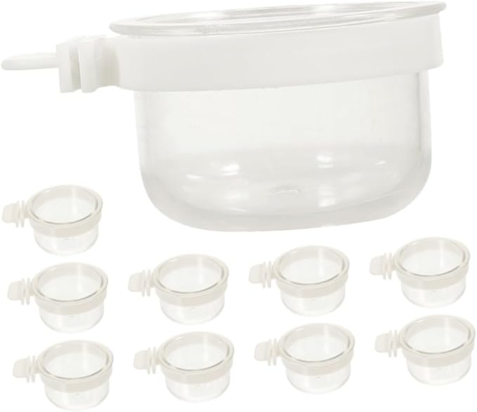 balacoo Small Bird Food and Water Bowl Detachable Acrylic Cage Feeder Cup for Parrots Cockatiels Convenient Hanging Bird Feeding Dish