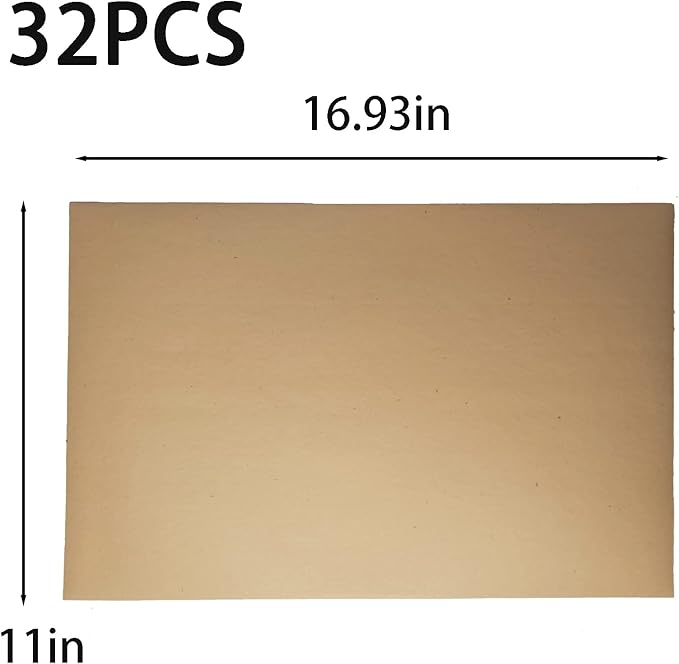 Hamiledyi Bird Gravel Paper, Special Sea Sand Liner for Page, Parrot Cage Gravel Paper Mat, 17x11 Inch Disposable Cushion Pads for Bird Parakeet Budgie 32PCS