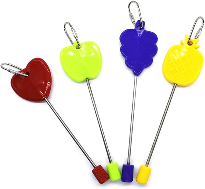 Stainless Steel Food Holder Stick Fruit Skewer Bird Parrot Treating Tool Bird Seed Feeder for Cage