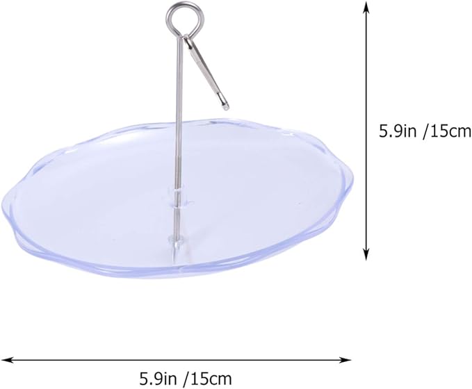 Balacoo Pet Parrot Feeder Stainless Steel Fork Plastic Fruit Plate Bird Feeding Dish 20cm Rod Easy Cleaning Parrot Cage Accessory