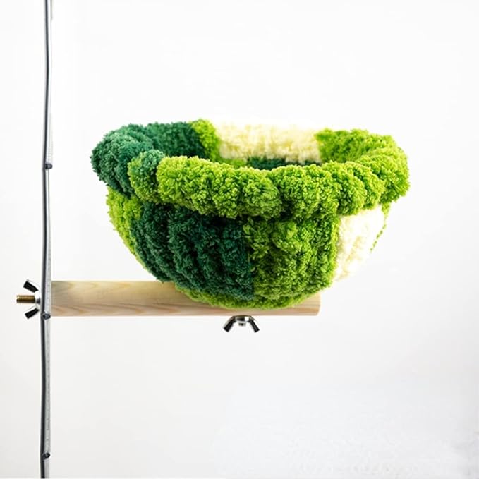 Birdcage Stand with Warm Nest, Natural Wood Perch Toys for Small Parrot Parakeets, Lovebirds, Cockatiels (Colorful)