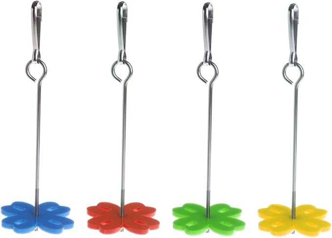 Bird Food Holder Stainless Steel Parrot Vegetable Fruit Feeder Treat Skewer for Cockatiel Metal Hanging Hook, Small
