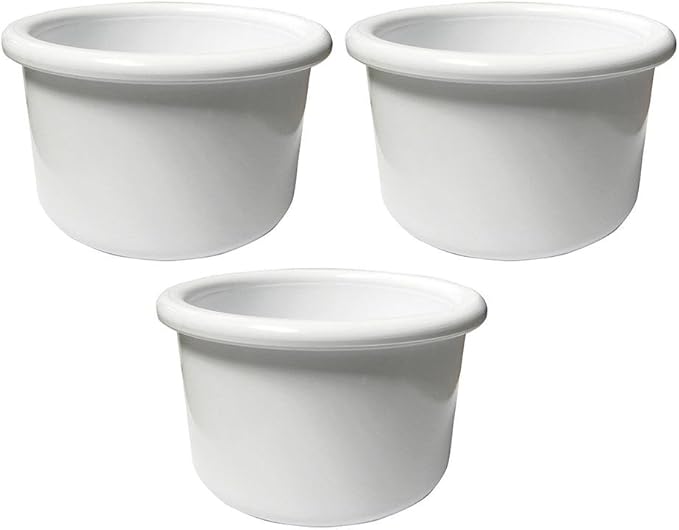 Crock-Style White Plastic Bird Dish 16 oz (3 Pack)