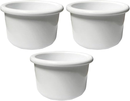 Crock-Style White Plastic Bird Dish 16 oz (3 Pack)