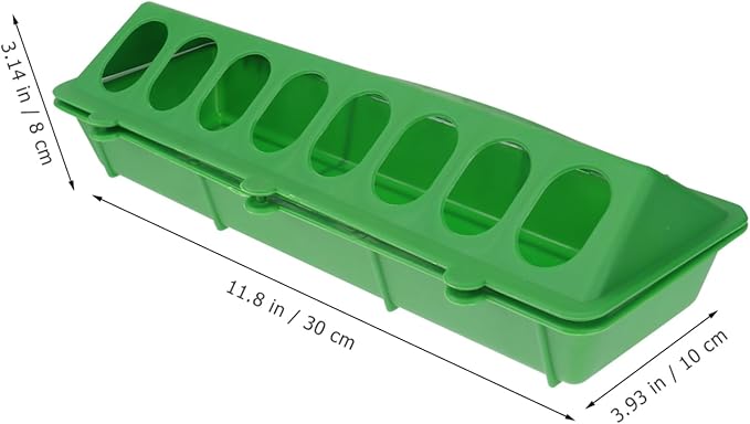 3 Pack Large Pigeon Feeder, 11.8 * 3.93 * 3.14inch - Thick Durable Slot Container Feeding Dish, Food Dispenser Tool for Pigeon Chicken Bird Poultry (Random Color)