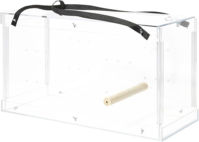 PENNZONI Macaw Acrylic Carrier, Large Bird Carrier, Crystal Clear Acrylic Bird Carrier, Bird Travel Carrier, Acrylic Bird Transporters