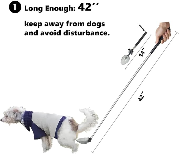 Dog Urine Sample Catcher，Telescopic Dog Pee Sample Collector，Pet Urine Stick for Small Large Female Dogs (Grayspoon&4bottles)