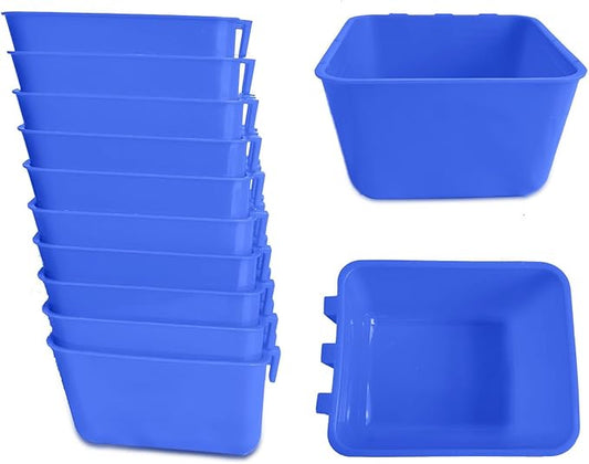 10 Pack Chicken Feeder Waterer Hanging 16 OZ Rabbit Water Cup Cage Bird Food Dishes Pigeon Feeding Watering Bowl with Hooks Bunny Poultry Coop Drinker Quail Duck Seed Treats Dispenser