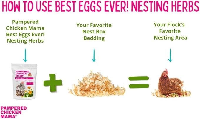 Pampered Chicken Mama Premium Nesting Herbs for Chickens (20 oz) Made with Flowers & Botanicals | Chicken Nesting Herbs | Nesting Herbs for Chicken Coop Herbs