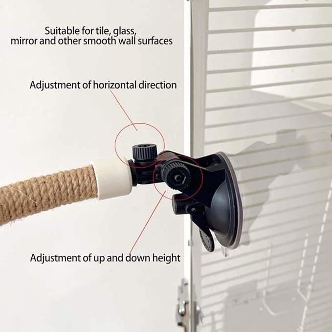 Suction Cup Set for Bird Window/Bath/Car/Travel Perches - Suitable for Small and Medium Bird Parrot Parakeet Cockatiel Conure Budgie Lovebirds