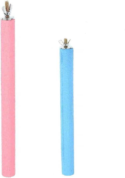 Bird Cage Perch Parrot Sand-Surface Stand 2Pack Grinding Wood Stick Platform Molar Toy Branch for Macaw African Greys Budgies Cockatoo Parakeet Cockatiel Conure Lovebirds