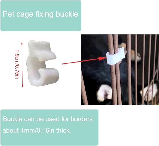 12 Pack Rabbit Cage Wire Crate Door Lock Buckle Connector Latches Clamp for Cat Dog Pet Cages Buckles Fence Fixing Clip DIY Reinforced Combine Snap Splicing Organizer