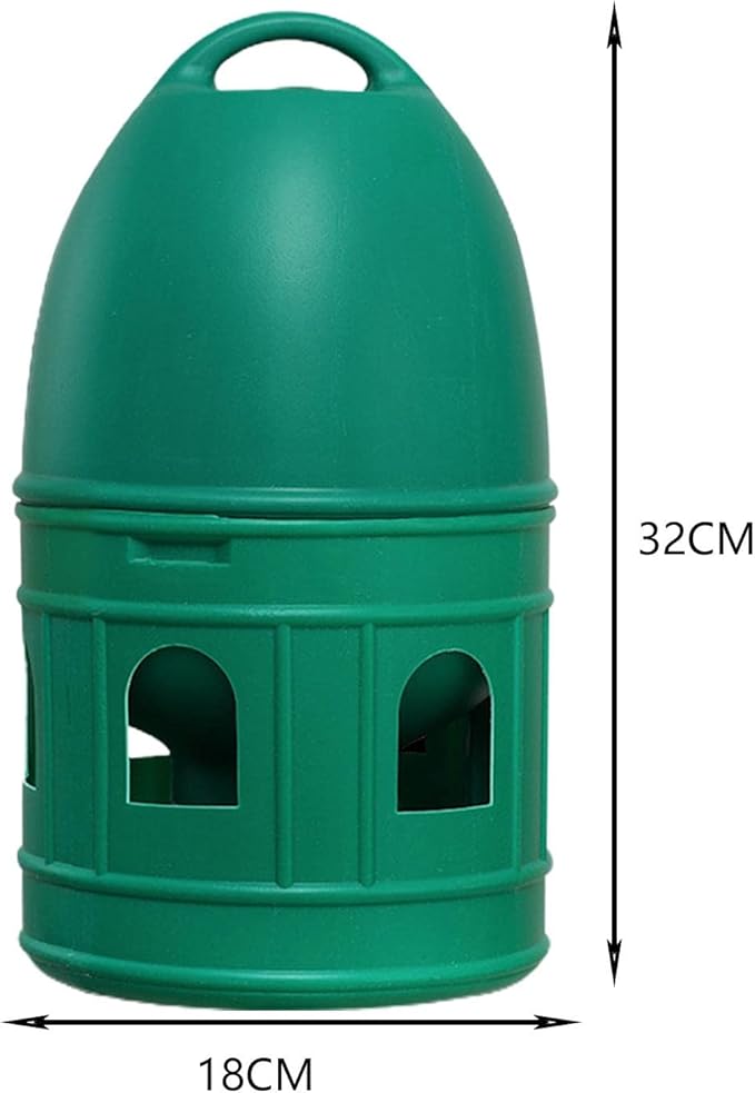 Pigeon Water Dispenser, Large Capacity Bird Water Drinker, Quail Automatic Feeder with Handle Water Pot Container, Green 5L