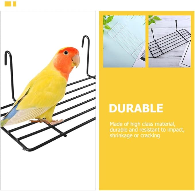 Ipetboom Bird Cage Bird Toys 2pcs Parrot Metal Perch Platform Stand Shelf Parakeet Patio Sundeck for Budgie Cockatiel Conure Cage Accessories Toys